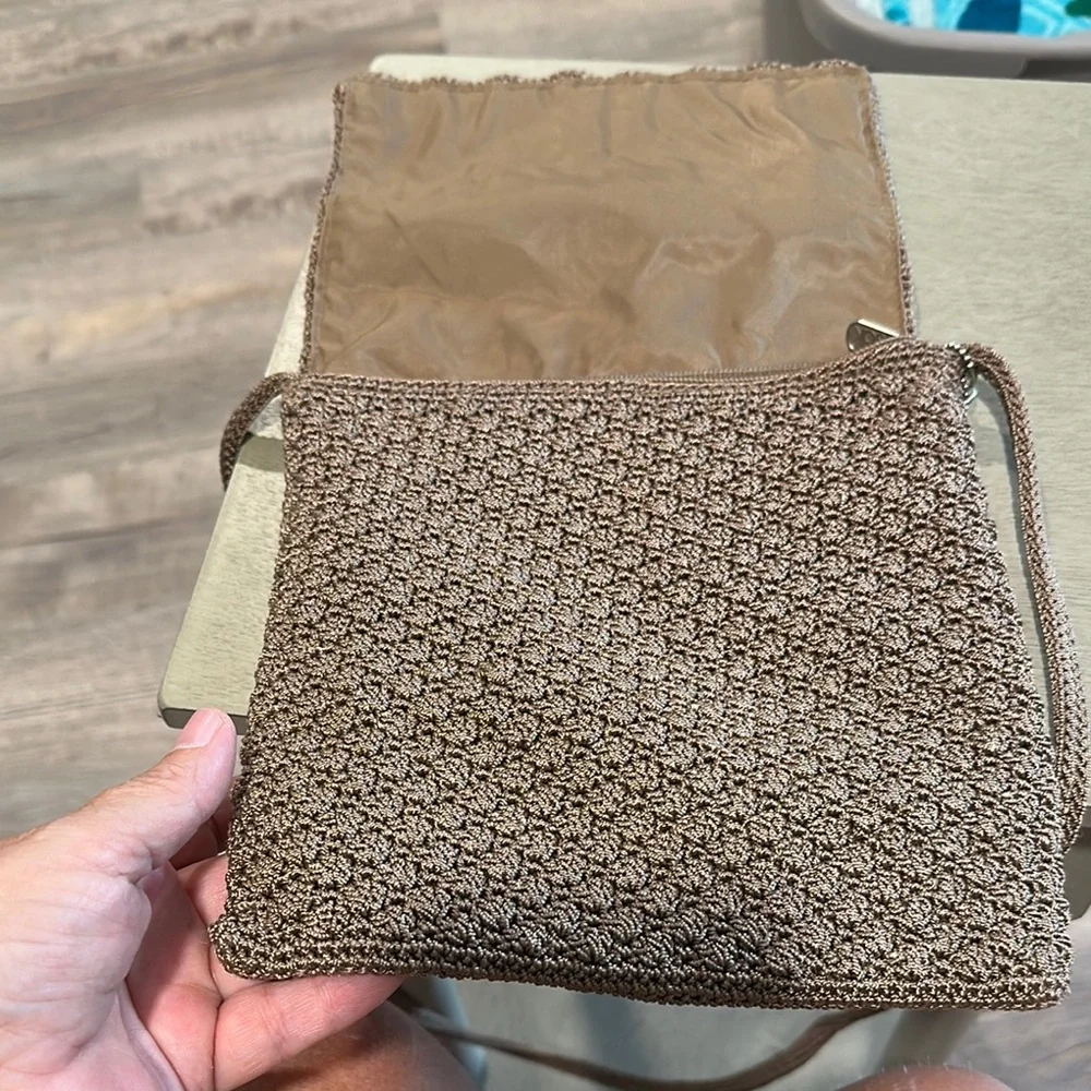 The Sak Brown Woven Crossbody Bag